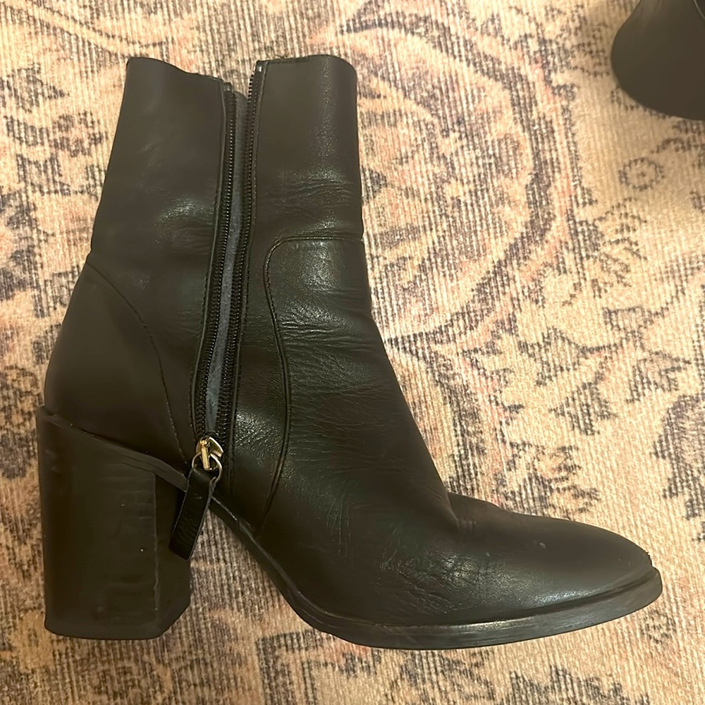 Topshop Black Leather Boots.  Size 38